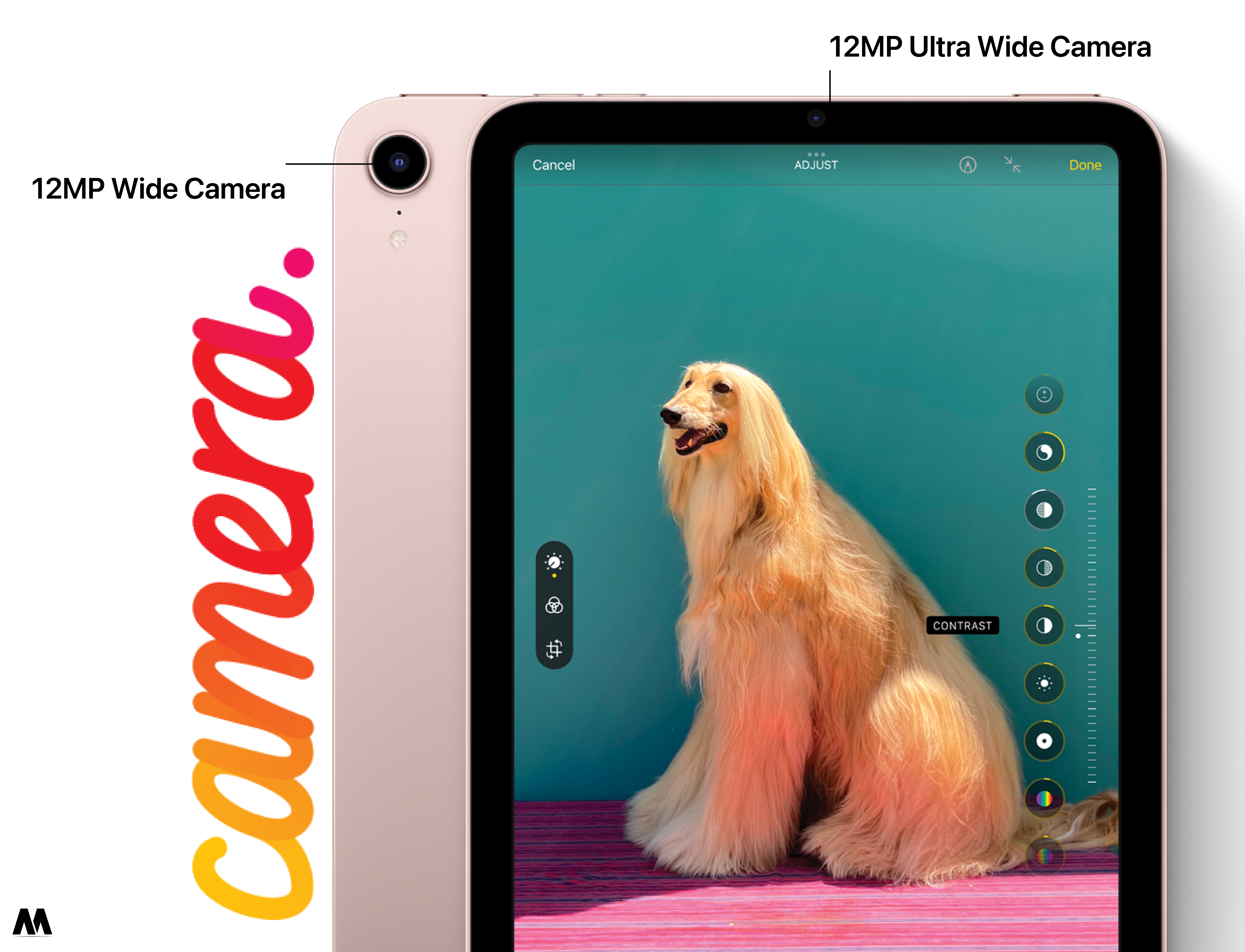 Camera đỉnh cao góc siêu rộng với công nghệ Center Stage được trang bị trên iPad Mini 6