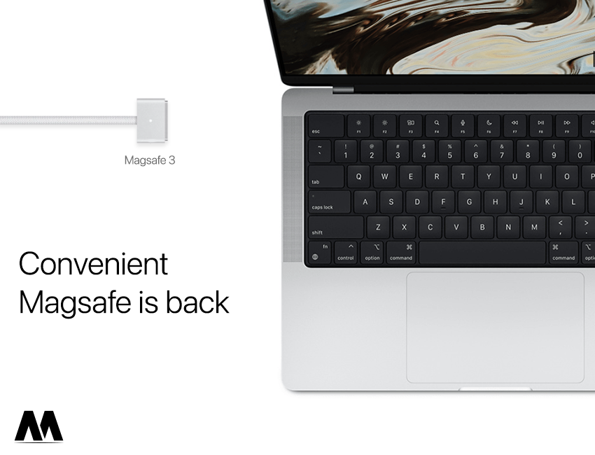 Cổng sạc Magsafe 3 trên máy MacBook Pro 14 inch